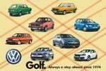 26084 Blechschild Automobilia VW Golf Historie (30x20cm) Nitsche