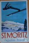 26871 Blechschild Geographie St.Moritz Skispringer (20x30cm) Nitsche