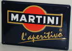26780 Blechschild Getraenke alkoholisch Martini Logo schwarz (30x20cm) Nitsche
