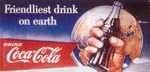 25608 Blechschild Getraenke Coca Cola Weltkugel (50x25cm) Nitsche