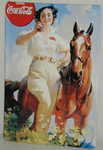 25623 Blechschild Getraenke Coca Cola Lady Pferd (20x30cm) Nitsche