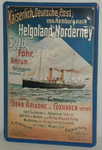 26485 Blechschild Schiffe Helgoland Norderney Dt Post (20x30cm) Nitsche